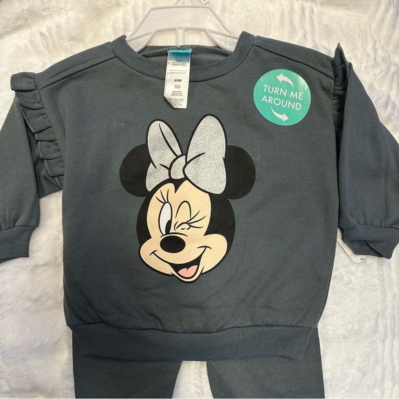 Disney Minnie Mouse Ruffled Baby Sweatshirt Set w/ Pants - Picture 1 of 6